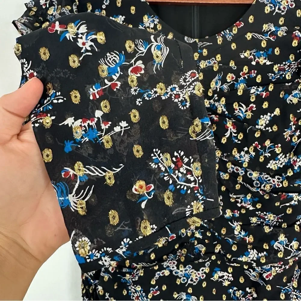 Veronica Beard Parc Printed Silk Blend Dress Size 8 - Picture 6 of 11